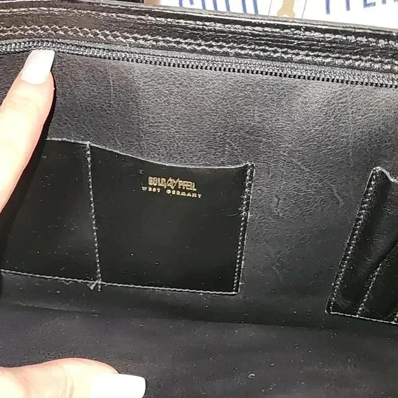 Gold Pfeil West Germany Black Leather Breif Case - Picture 6 of 11